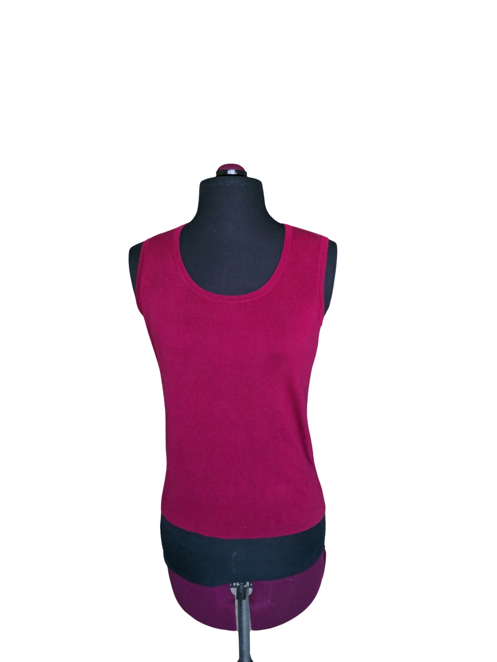 Ann Taylor Magenta Ribbed Sleeveless Tank Top Pink Size M Business Casual Office